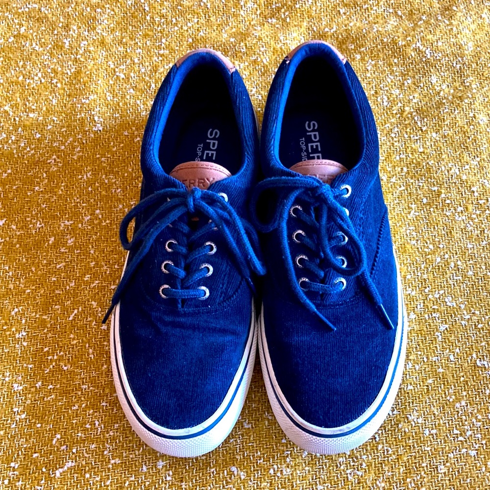 Sperry Navy Striper II CVO Cord Corduroy Shoes - Sz 10M
